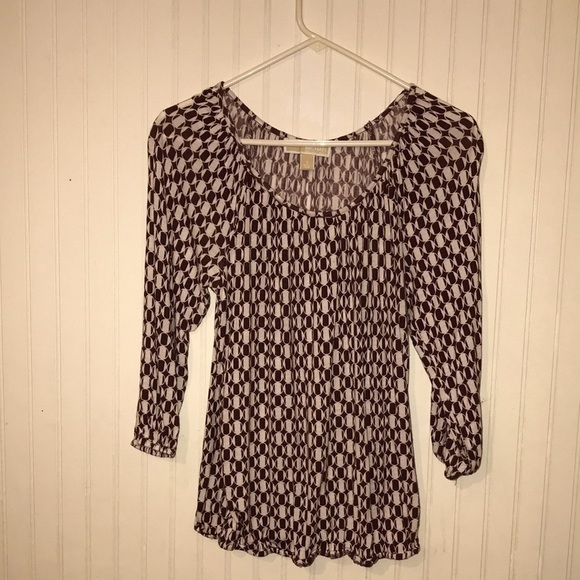 Michael Kors Peasant 3/4 Maroon top size small - Picture 1 of 9